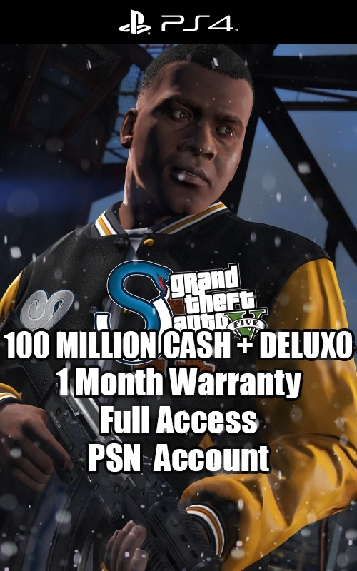 GTA V PS4 100 MILLION+ / CASH + DELUXO ACCOUNT