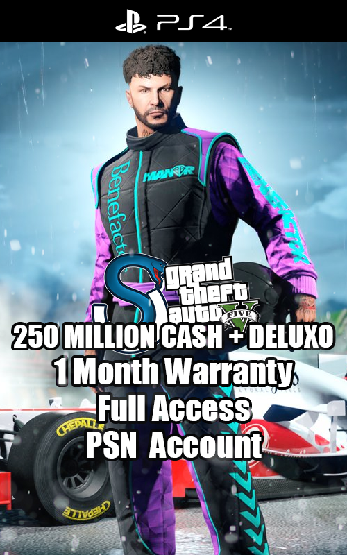 GTA V PS4 250 MILLION+ / CASH + DELUXO ACCOUNT
