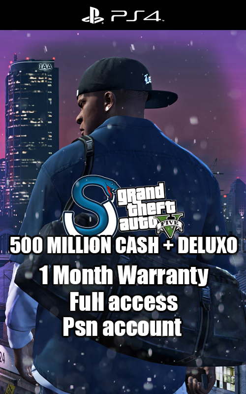 GTA V PS4 500 MILLION+ / CASH + DELUXO ACCOUNT