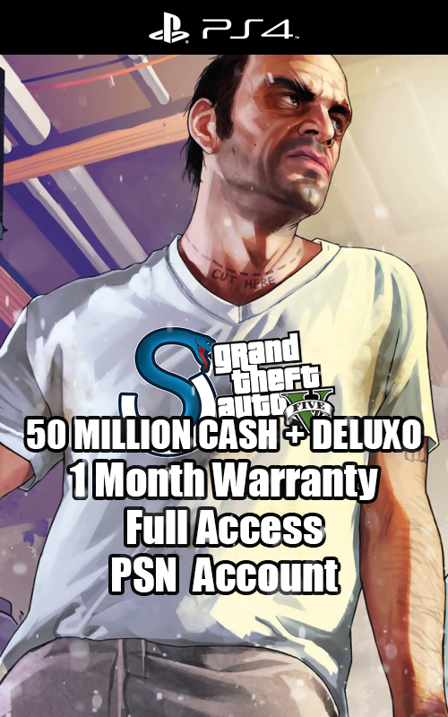 GTA V PS4 50 MILLION+ / CASH + DELUXO ACCOUNT