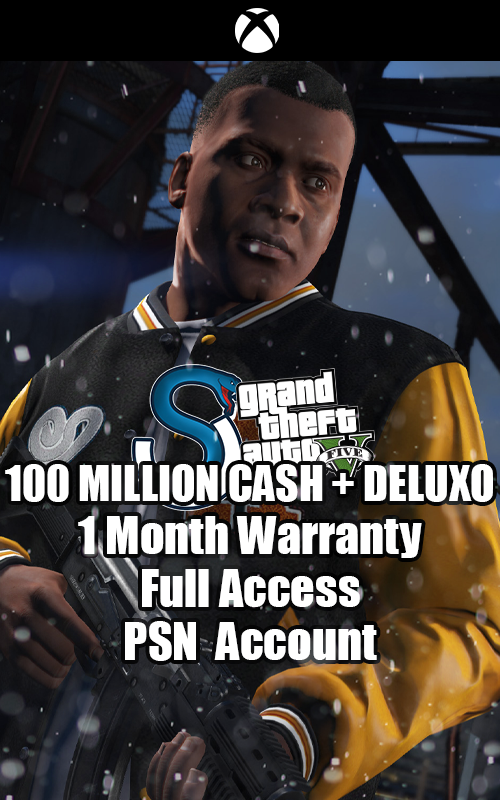 GTA V XBOX  100 MILLION+ / CASH + DELUXO ACCOUNT