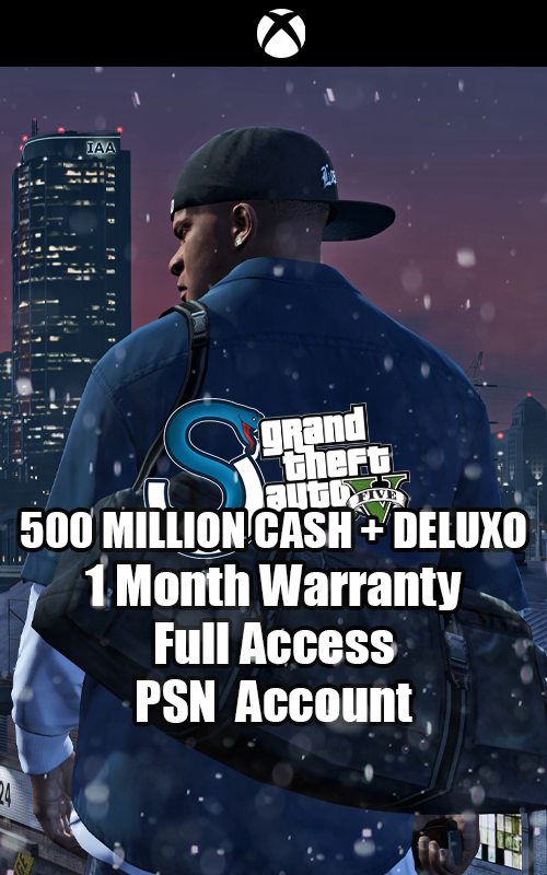GTA V XBOX 1 500 MILLION+ / CASH + DELUXO ACCOUNT