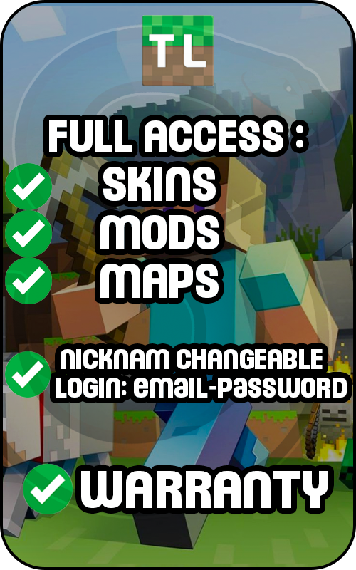 MINECRAFT ACCOUNT 👑💛 TLAUNCHER ONLINE 👑💛 NICKNAME | SKIN CHANGE + EMAIL ACCESS